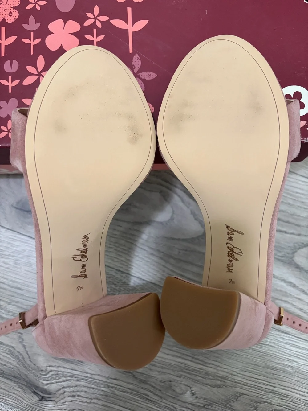 Sam Edelman Rose Suede Block Heel Sandals
